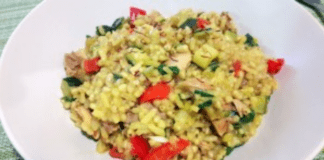 Receita de Risoto com Salada Sombrêro | Amo Receita