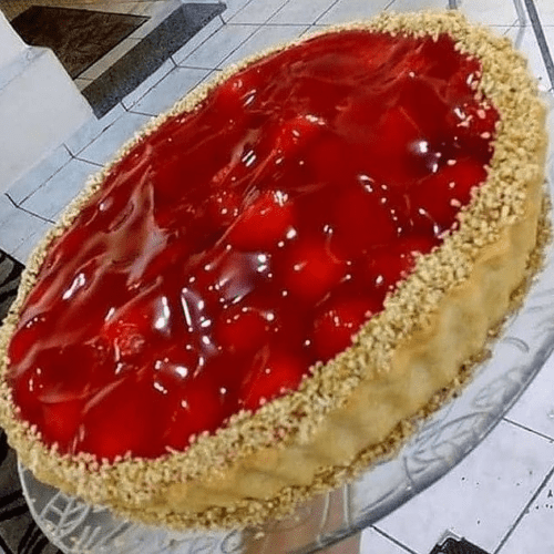 Receita de Torta de morango com brilho gel | Amo Receita
