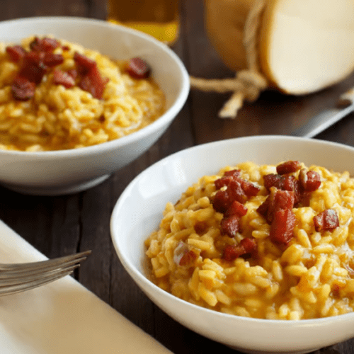 Receita de Risoto quatro queijos com bacon | Amo Receita