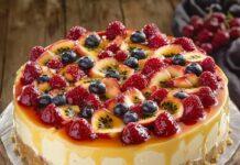 Torta de Maracujá com Frutas Vermelhas e Crosta de Castanha-do-Pará | Amo Receita