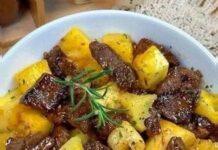 Receita de Cubinhos de Carne Frita com Mandioca | Amo Receita