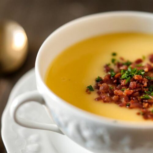 Receita de Creme de mandioquinha com bacon | Amo Receita