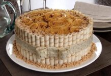 Receita de Bolo de doce de leite decorado com canudinhos | Amo Receita