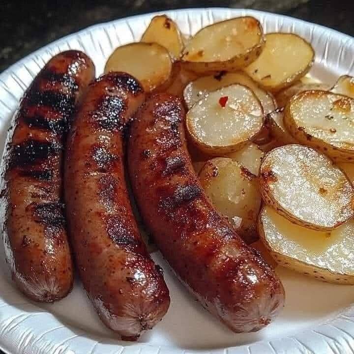 Receita de Linguiça ao forno com batatas em rodelas: | Amo Receita
