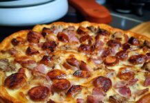 Receita de Tarte Salgada de Salsichas Fiambre e Cogumelos | Amo Receita