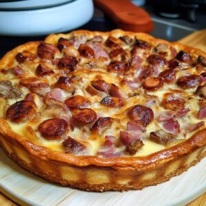 Receita de Tarte Salgada de Salsichas Fiambre e Cogumelos | Amo Receita