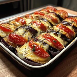 Receita de Berinjelas Assadas com Tomates e Queijo | Amo Receita