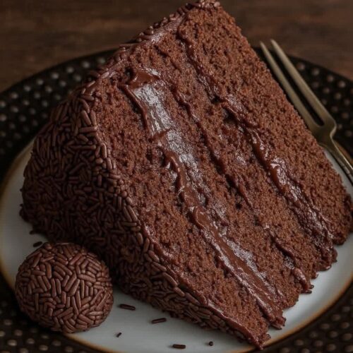 Receita de Bolo de chocolate e brigadeiro | Amo Receita