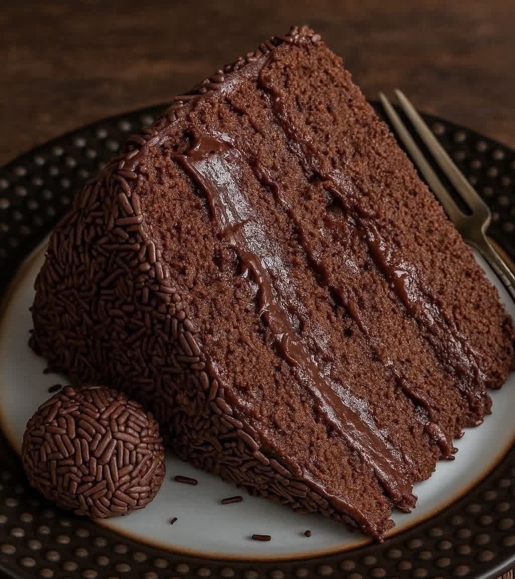 Receita de Bolo de chocolate e brigadeiro | Amo Receita