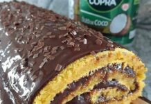Rocambole de cenoura com brigadeiro | Amo Receita