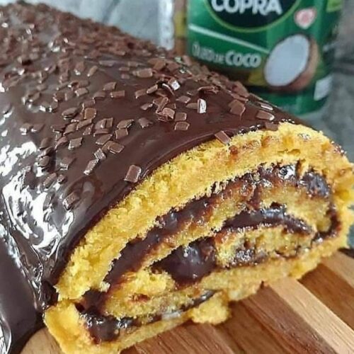 Rocambole de cenoura com brigadeiro | Amo Receita