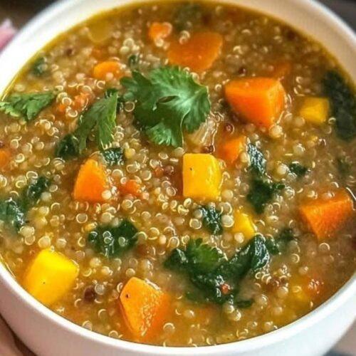 Receita de Sopa Vegetariana de Lentilhas e Quinoa | Amo Receita
