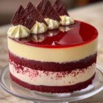 Receita de Cheesecake de chocolate branco de veludo vermelho | Amo Receita